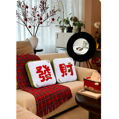 Plush Mahjong Cushion 38cm