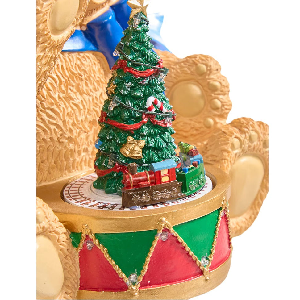 W359B Teddy's Christmas Tree with Train Ornament (Huge)