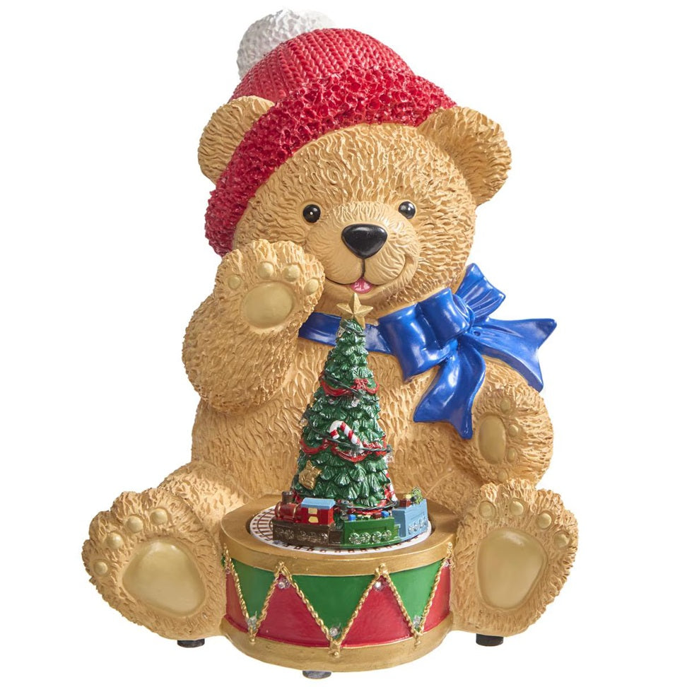 W359B Teddy's Christmas Tree with Train Ornament (Huge)