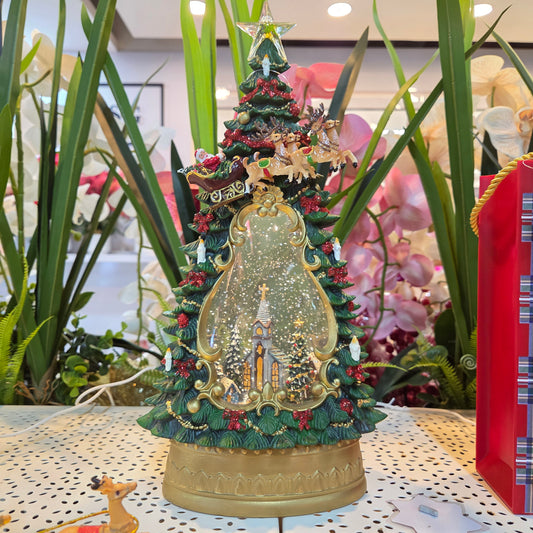 WDL-22011B Christmas Tree House *Manual Snowing Music Lamp (35cm height)