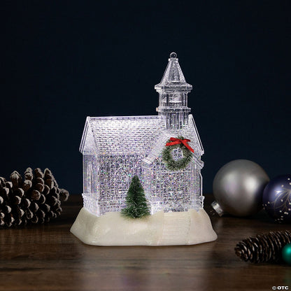 YJ-2583 Translucent House in Winter Christmas Ornament Snowing Music Lamp