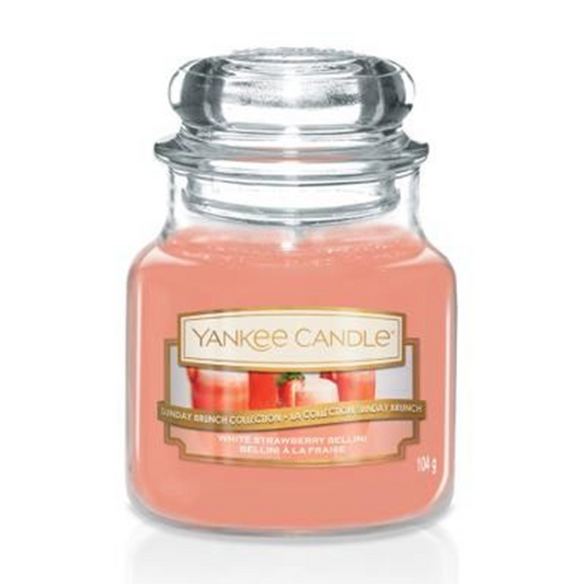 White Strawberry Bellini Classic Small Jar Candle 104gms