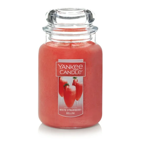 White Strawberry Bellini Classic Large Jar Candle 623gms