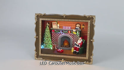 GNL-002 Santa House Fireplace Music Ornament