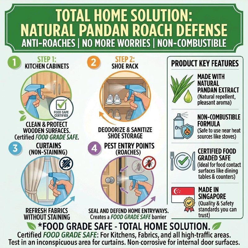 E'scential Anti-Cockroach Spray (250ml) (#W/lock safety see photos for instruction)