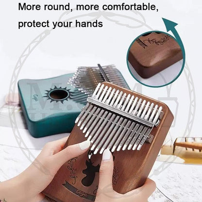Cega Authentic 17 Keys Kalimba African Mahogany Wood Thumb Piano - Reindeer2 Blue
