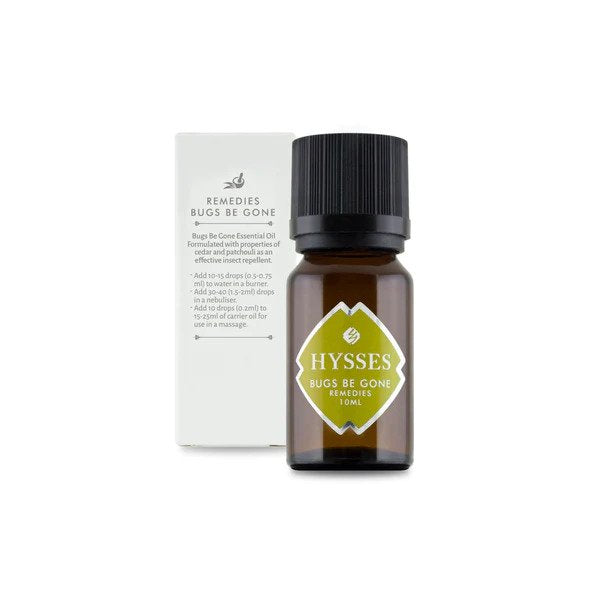 Hysses Essential Oils, Remedies Collection 10ml - Bugs Be Gone NEW (Cedarwood,Patchoulli)