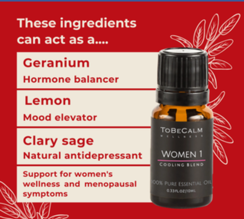 Women 1 - Clary Sage, Geranium & Lemon - Essential Oil Blend 10ml