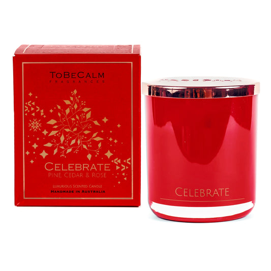 Celebrate - Pine, Cedar & Rose - Luxury Large Soy Candle