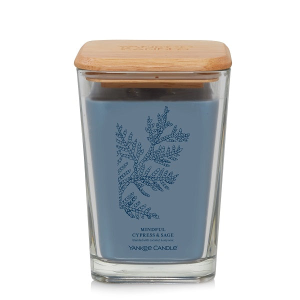 Well Living Large Square Candle - Mindful Cypress & Sage