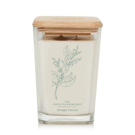 Well Living Large Square Candle - Zen White Tea & Bergamot