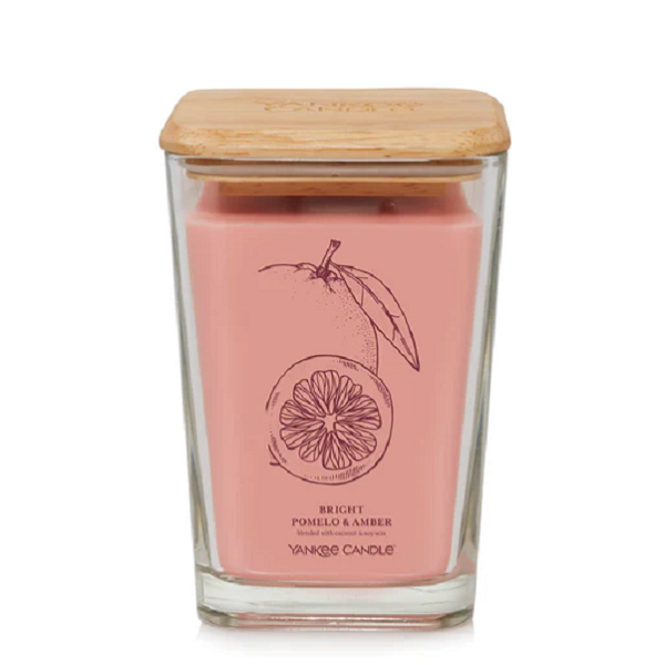 Well Living Large Square Candle - Bright Pomelo & Amber