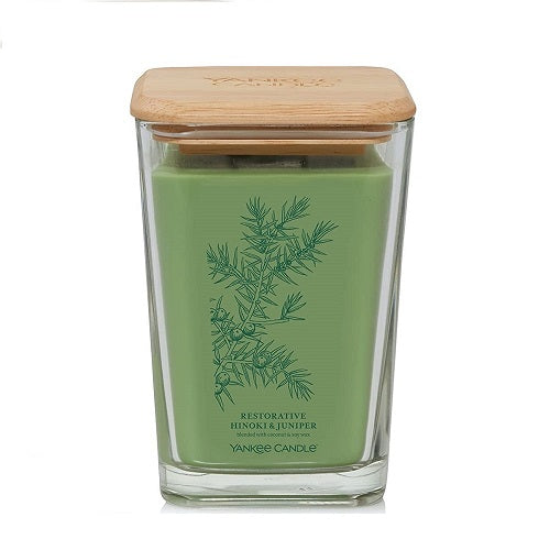 Well Living Large Square Candle - Restorative Hinoki & Juniper