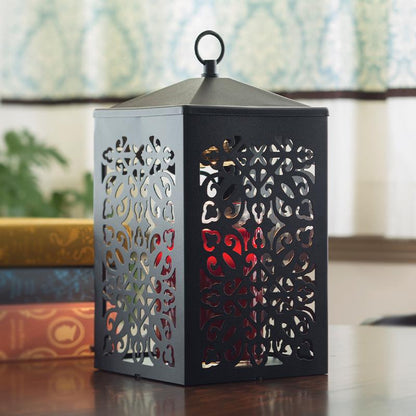 Scroll Lantern Black Candle Warmer