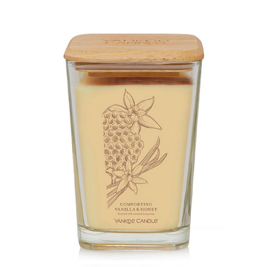 Well Living Large Square Candle - Comforting Vanilla & Honey