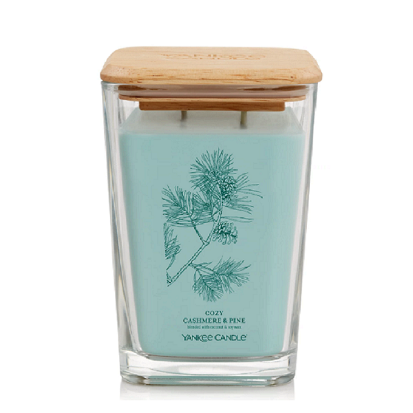 Well Living Large Square Candle - Cozy Cashmere & Pine
